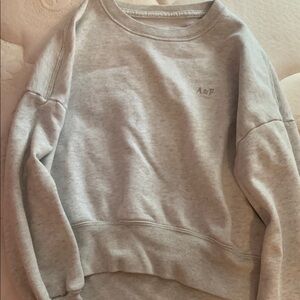 Abercrombie & Fitch Gray Crew Neck Sweater with Ribbed Trim